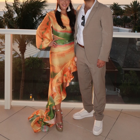 Bronx and Banco Dresses & Skirts - Bronx and Banco Hanna Horizon Gown in Orange Multi